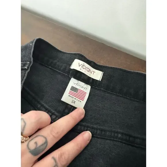 Vibrant m.i.u. Black Denim Jeans Distressed Jeans 3X (20) - Picture 7 of 8